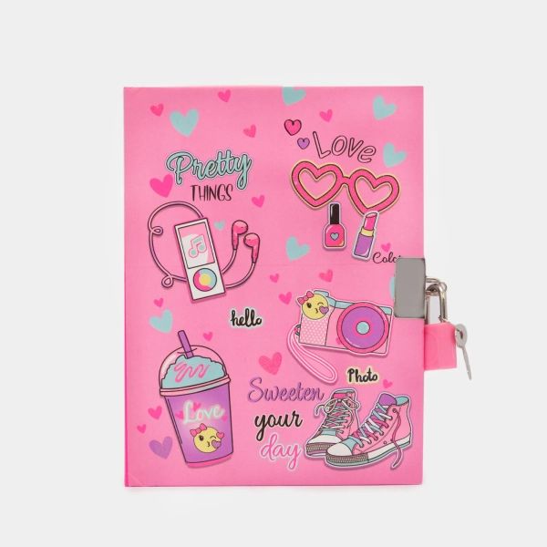 Diario con bolígrafo y candado diseño pretty things