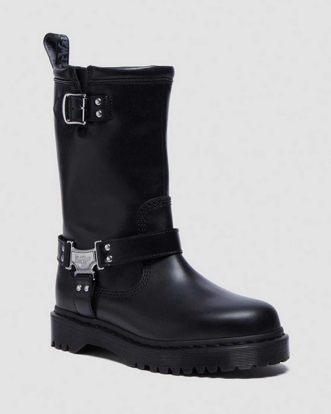 DR MARTENS Anistone Hi Leather Biker Boots