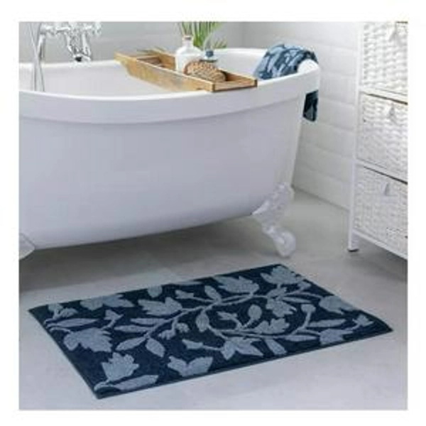 Habitat Botanical Bath Mat - Navy
