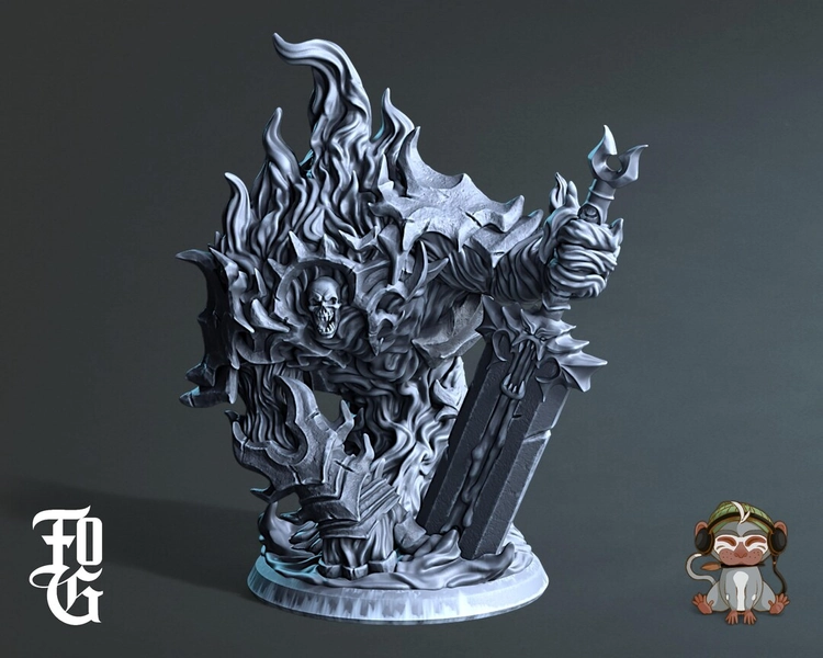 Fire Elemental Dnd Miniature 3D Print for Painting, Dungeons and Dragons Tabletop RPG | Flesh of Gods | 28mm | 32mm | 72mm - Etsy