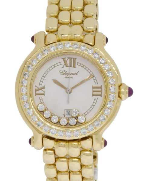 Chopard Happy Sport 18k Yellow Gold 7 Floating Diamond Ladies... for $21,950 for sale from a Trusted Seller on Chrono24
