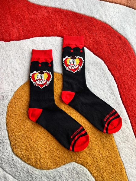 Heartbreaker Socks in Black by Mischief Made - Clown