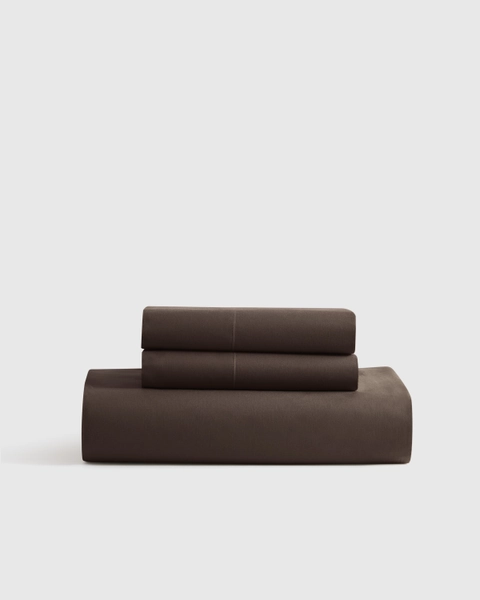 Classic Organic Percale Fitted Sheet Set in Dove