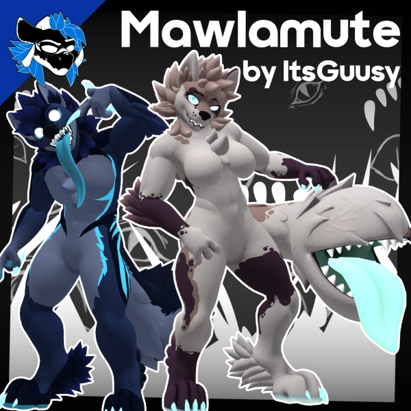 The Mawlamute - Fluffy/Furry TailMaw Canine Avatar Base for VRChat - ItsGuusy by ItsGuusy on Jinxxy