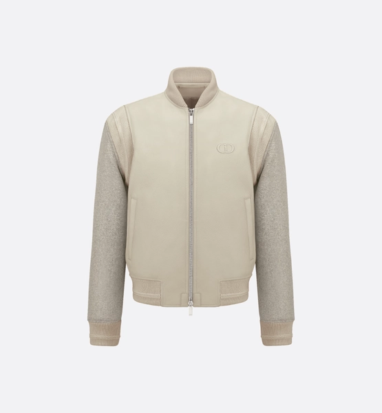 CD Icon Varsity Jacket-Beige