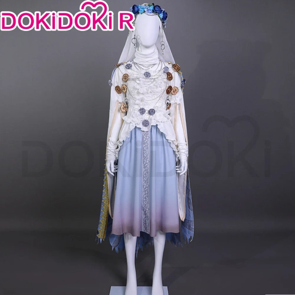 【Size S-2XL】DokiDoki-R Game Cosplay White Blue Dress Halloween - Costume Only-S-Order Processing Time Refer to Description Page