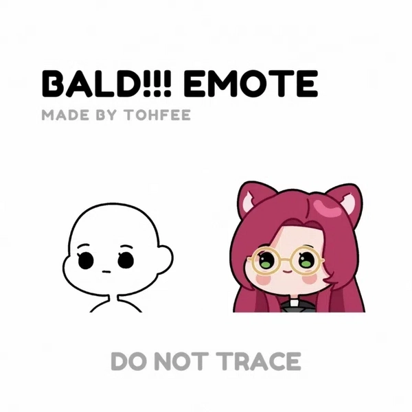 BALD!!! YCH EMOTE by tohfee (@tohfee)