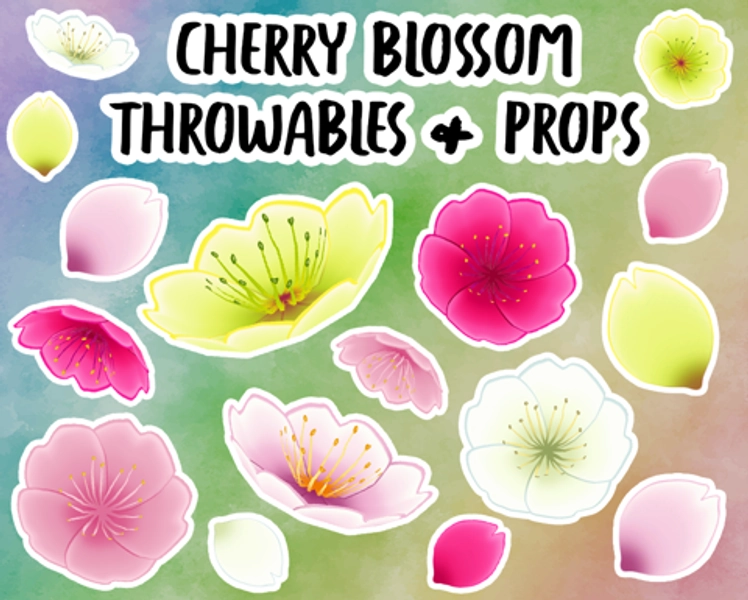 Cherry Blossom Throwies, Droppables, Props and Effects [for VNyan, T.I.T.S/VRM, and Warudo]