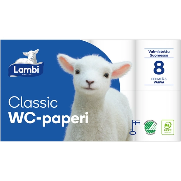 Lambi wc-paperi 8 rl valkoinen