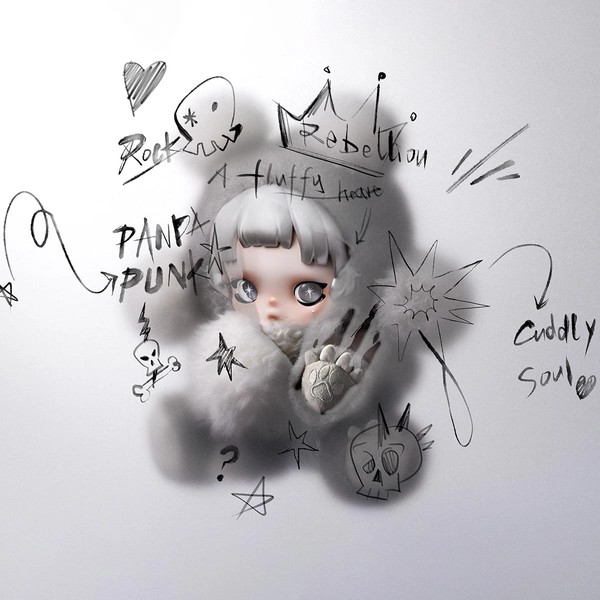 θ SKULLPANDA Punk Panda Plush Doll|POP MART Canada Official