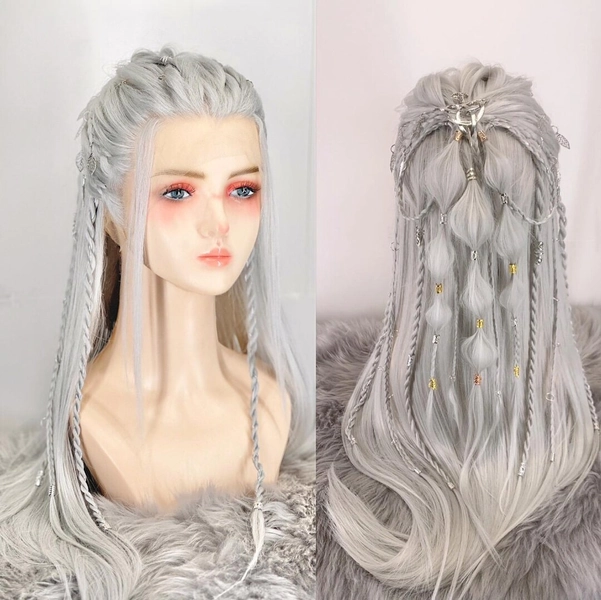 Silver Elven Fairy Lacefront Fantasy Wig - Etsy