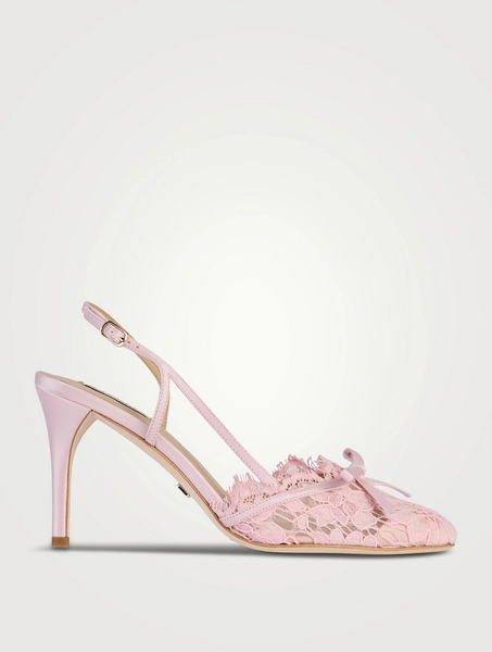 Oakville Lace And Satin Slingback Pumps
