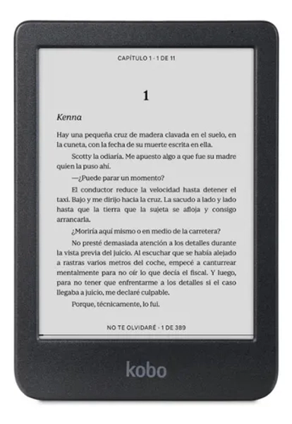 Lector E Reader Rakuten Kobo Clara Bw Hd 6 - 16gb Audiobook Sin Ads Waterproof ComfortLight PRO lectura noche - Negro