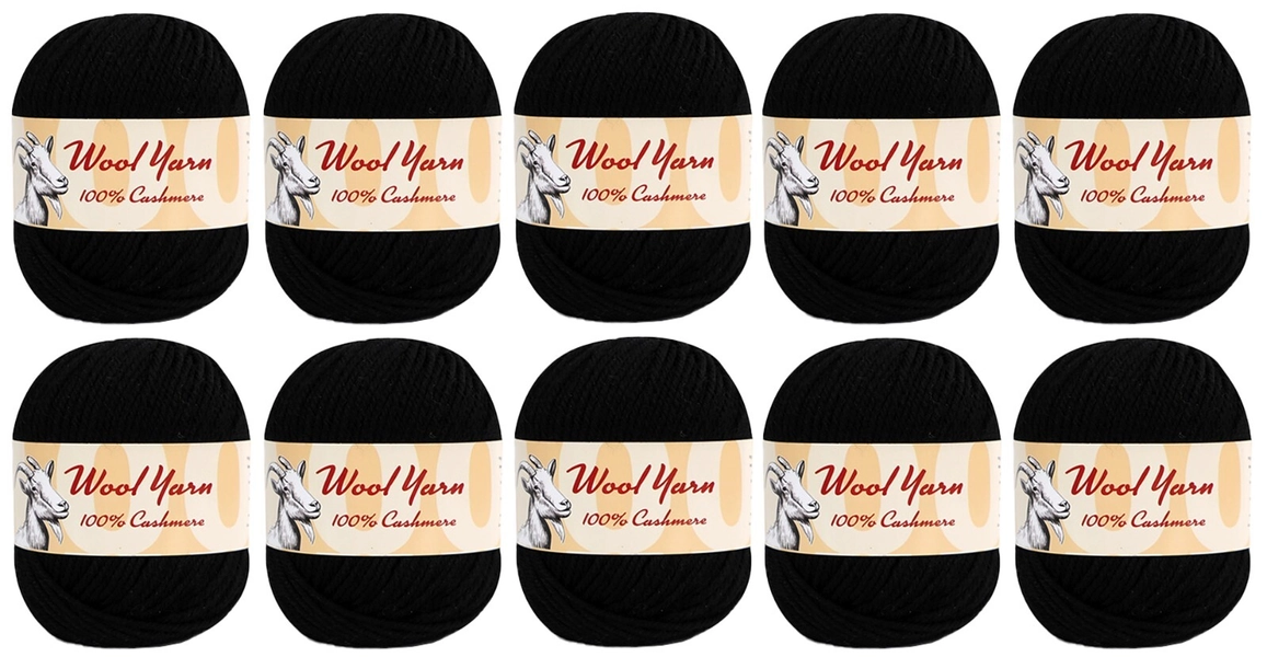 100% Cashmere Wool Yarn (Pack of 10) by Yonkey Monkey Great for Knitting Crochet