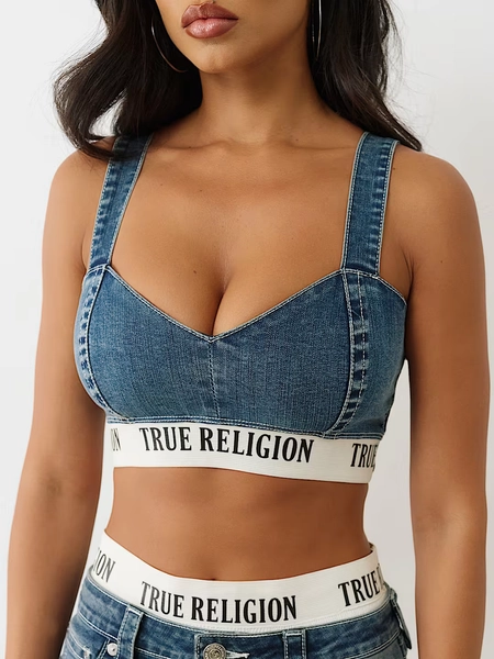 DENIM BRA TOP