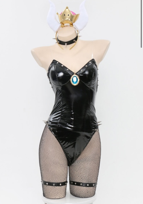 Hime Big Devil Princess Sexy Black Bunny Girl Costume with Stockings