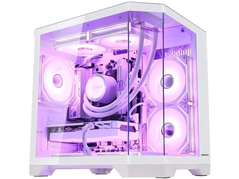 Hoengager Gaming PC AMD Ryzen 7 7700 3.8 GHz, RTX 5060 8G , 1TB PCIe SSD, 32GB DDR5 RAM, 240 AIO Liquid Cooler ,AC Wi-Fi &Bluetooth, RGB Fans,850W