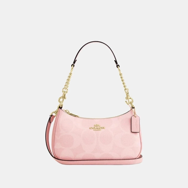 Coach Teri Shoulder Bag In Signature Canvas CAL51 Powder Pink!