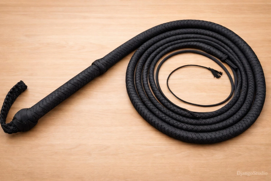 Handmade Paracord Bullwhip 4-12 ft | 12 Plait Nylon Bull Whip | Professional Cracking Whip | BDSM Flogger | Western Cowboy Whip | Heavy Duty