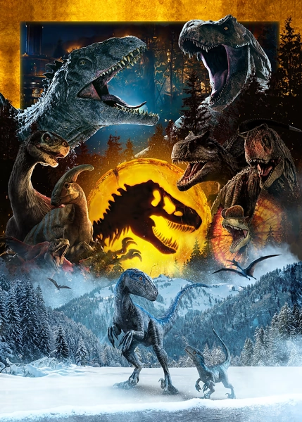 'Snowy Stroll' Poster, picture, metal print, paint by Jurassic World | Displate