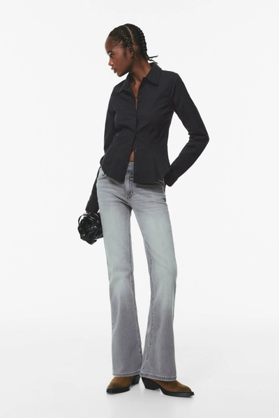 Fitted poplin shirt with pleats