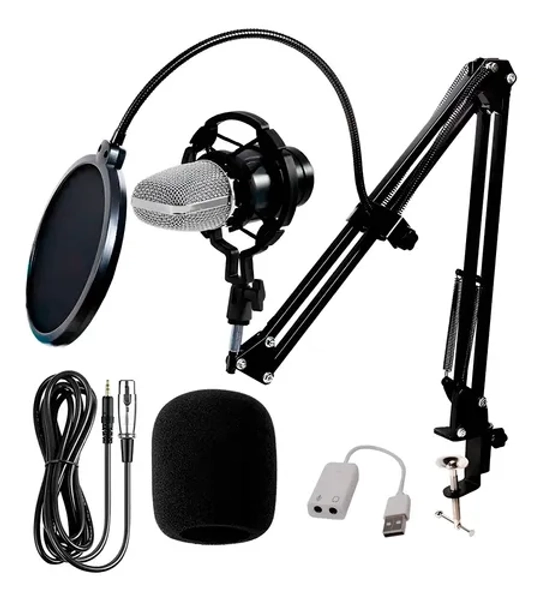 Kit Micrófono Condensador TodoMicro BM800 estudio con brazo y filtro