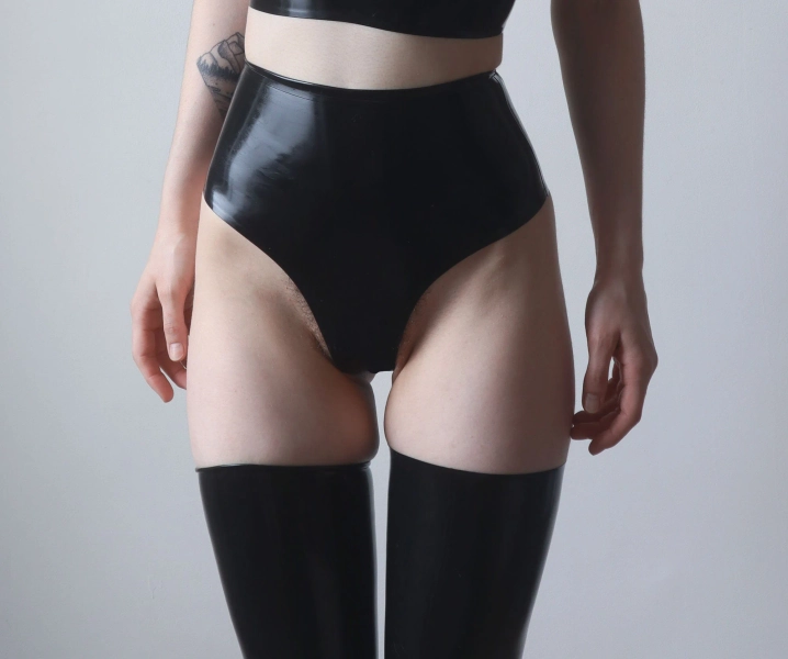 Custom Latex Rubber High Waist Panties
