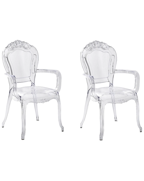 Set of 2 Dining Chairs VERMONT Transparent