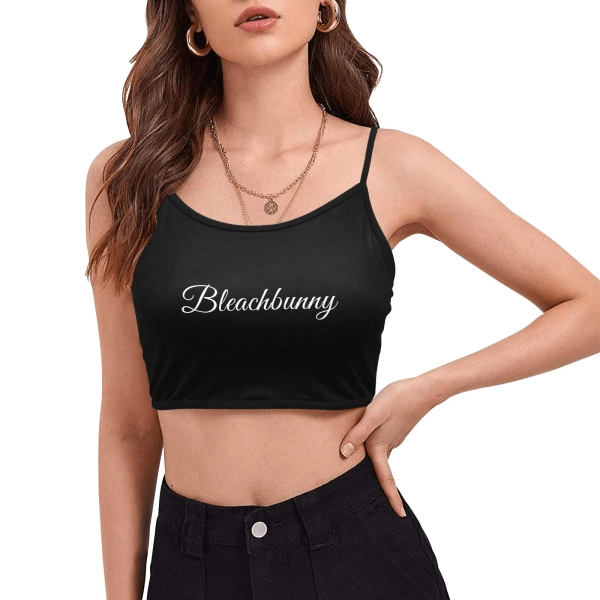 Bleachbunny Spaghetti Strap Crop Top, Bleached Crop Top, Queen Of Hearts Gift, QOH, BWC, Raceplay, Interracial, White Owned, Colonized