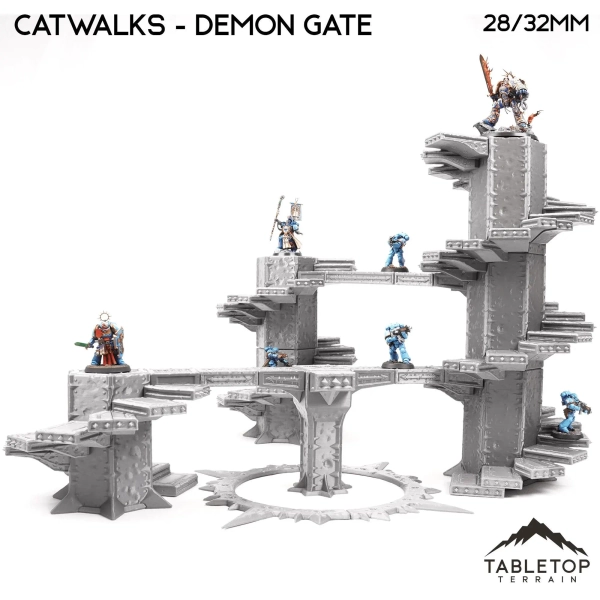 Catwalks - Demon Gate - Tabletop Terrain Demon Chaos Terrain Miniature Wargame Sci-Fi 28mm 32mm