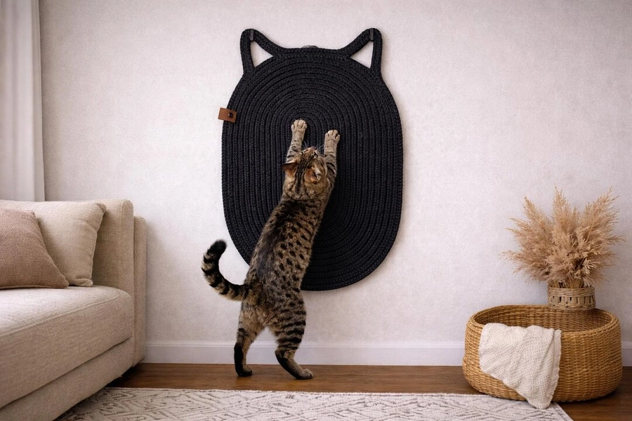 Boho Cat Face Jute Scratcher, Wall & Floor Cat Bed - Etsy