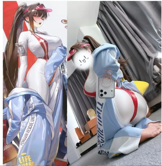 Huohua Home Original Design Victory Goddess Niki NIKKE Marianna Penguin Swimsuit Cosplay Anime Costume