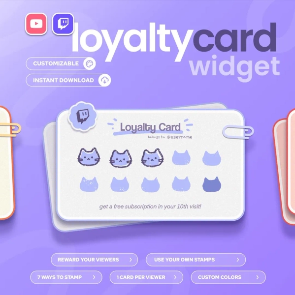 Loyalty Card Widget | Twitch & Youtube | Customizable Widget | Streamelements OBS Streamlabs - Etsy Italy