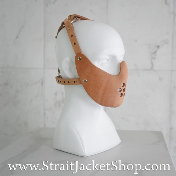 Asylum Leather Face Muzzle - Hannibal Lecter Mask / anti-bite muzzle / Institutional / Insane Asylum / Psych Ward / Silence of the Lambs