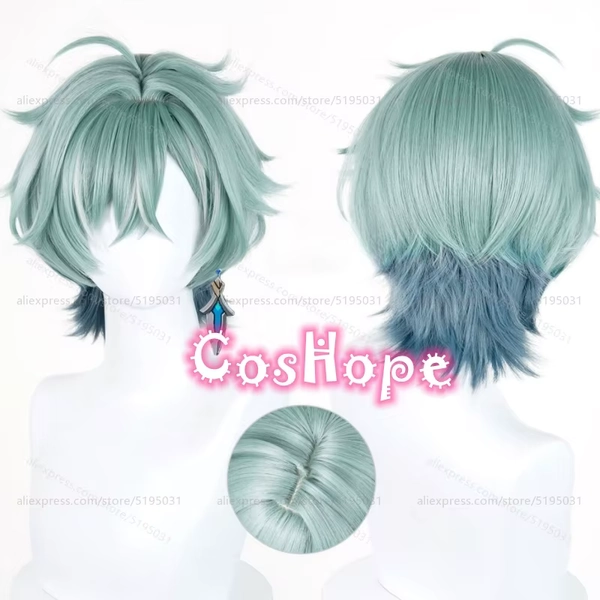 Parrucca Lohen 35 cm Verde Sintetica per Costume