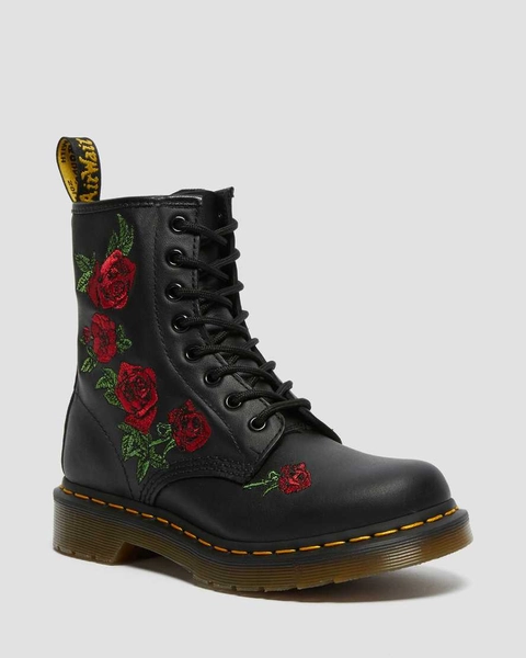 DR MARTENS 1460 Vonda Floral Leather Lace Up Boots