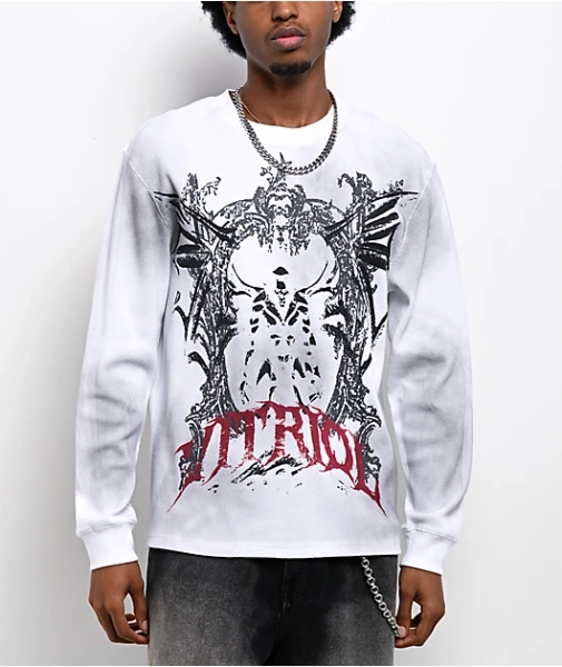 Vitriol Dirt Wing White Wash Thermal Long Sleeve T-Shirt