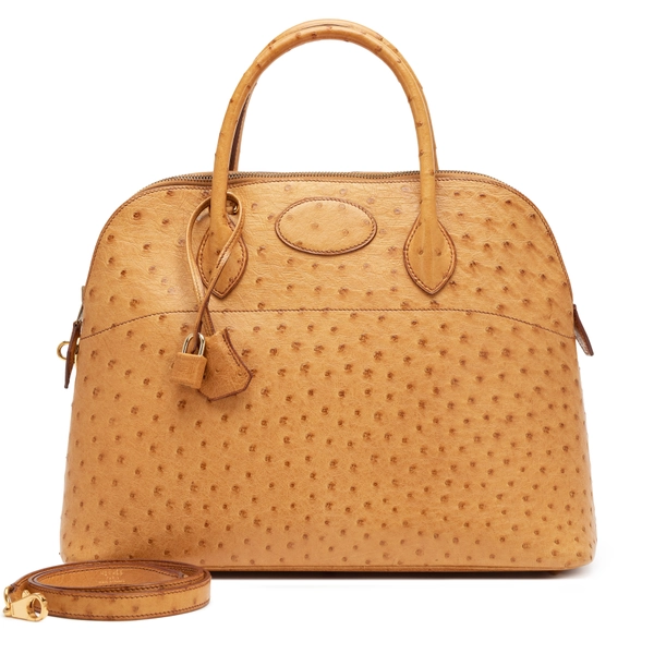 Vintage Saffron Ostrich Bolide 35 Gold Hardware, 1993