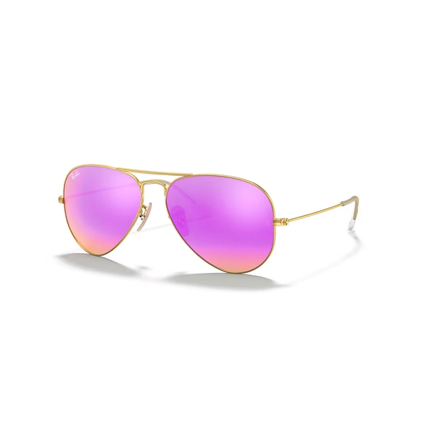 Ray-Ban Gafas De Sol Unisex Aviator Flash Lenses - Montura Oro Lente Rosa 58-14