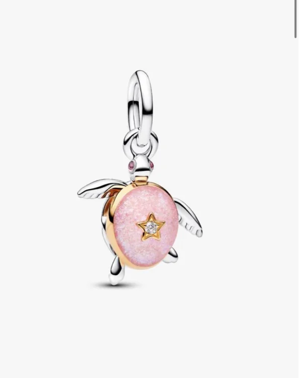 2026 Pink Sea Turtle Lab-grown Diamond Dangle Charm