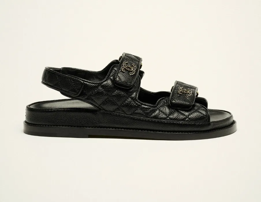 Chanel Grained Calfskin Sandals