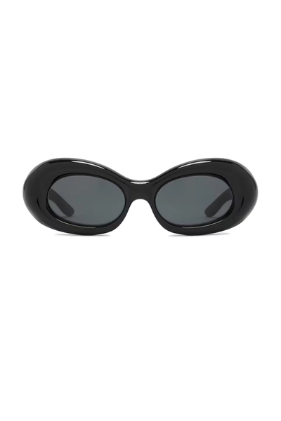 Saint Laurent Vintage Logo Plump Oval Sunglasses in Black