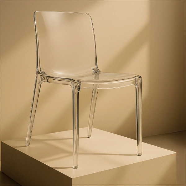 Orren Ellis Lade Transparent Plastic Stackable Dining Chair with Waterfall Edge Seat – Lightweight Versatile Accent & Kitchen Side Chair, No Assembly Required & Reviews | AllModern