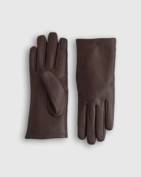Women's Cashmere Lined Leather Gloves in Black