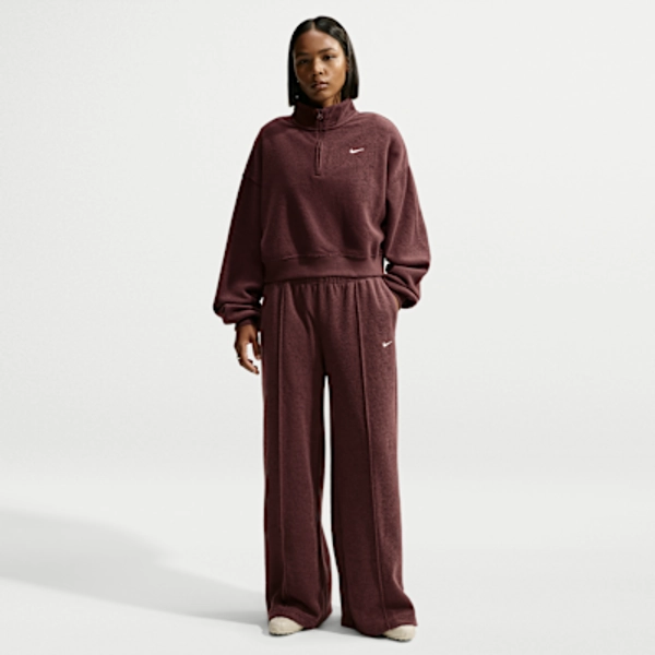 Nike Studio Fleece Plush Women's Mid-Rise Wide-Leg Pants