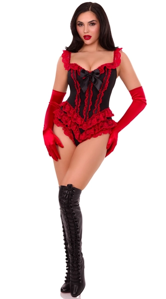 Boned Ruffle Saloon Girl Bodysuit