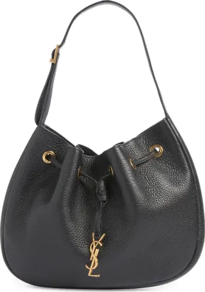 Small Paris VII Flat Leather Hobo Bag