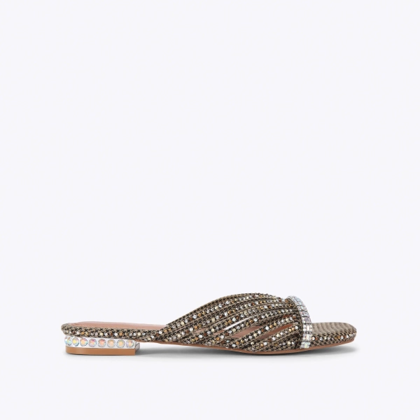Crystal Strap Flat Mule