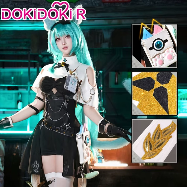 DOSTÄPNY Kostium Cosplay Mint z gry Game Neverness to Everness ăS-2XLă DokiDoki-R Damska Czarna Sukienka Kostium Mint NTE Cosplay Plus Size