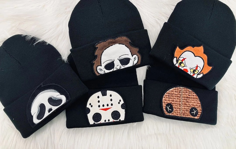 Horror Peeker Beanie, Embroidered Beanie, Domestic Shipping Included - Etsy Canada